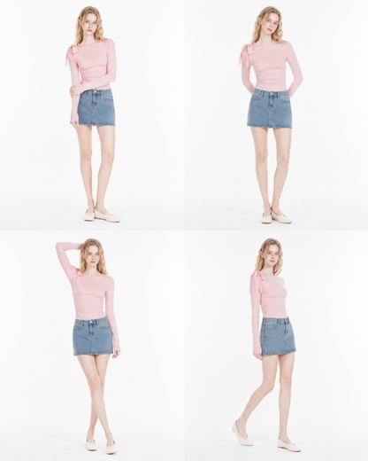 Lace-Up Long Sleeve Top
