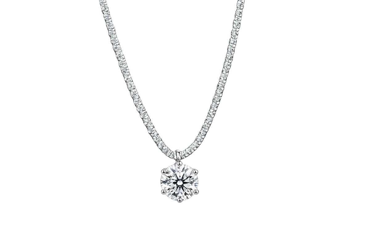Six-Prong Moissanite Pendant Necklace