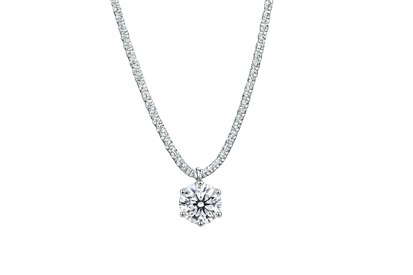 Six-Prong Moissanite Pendant Necklace