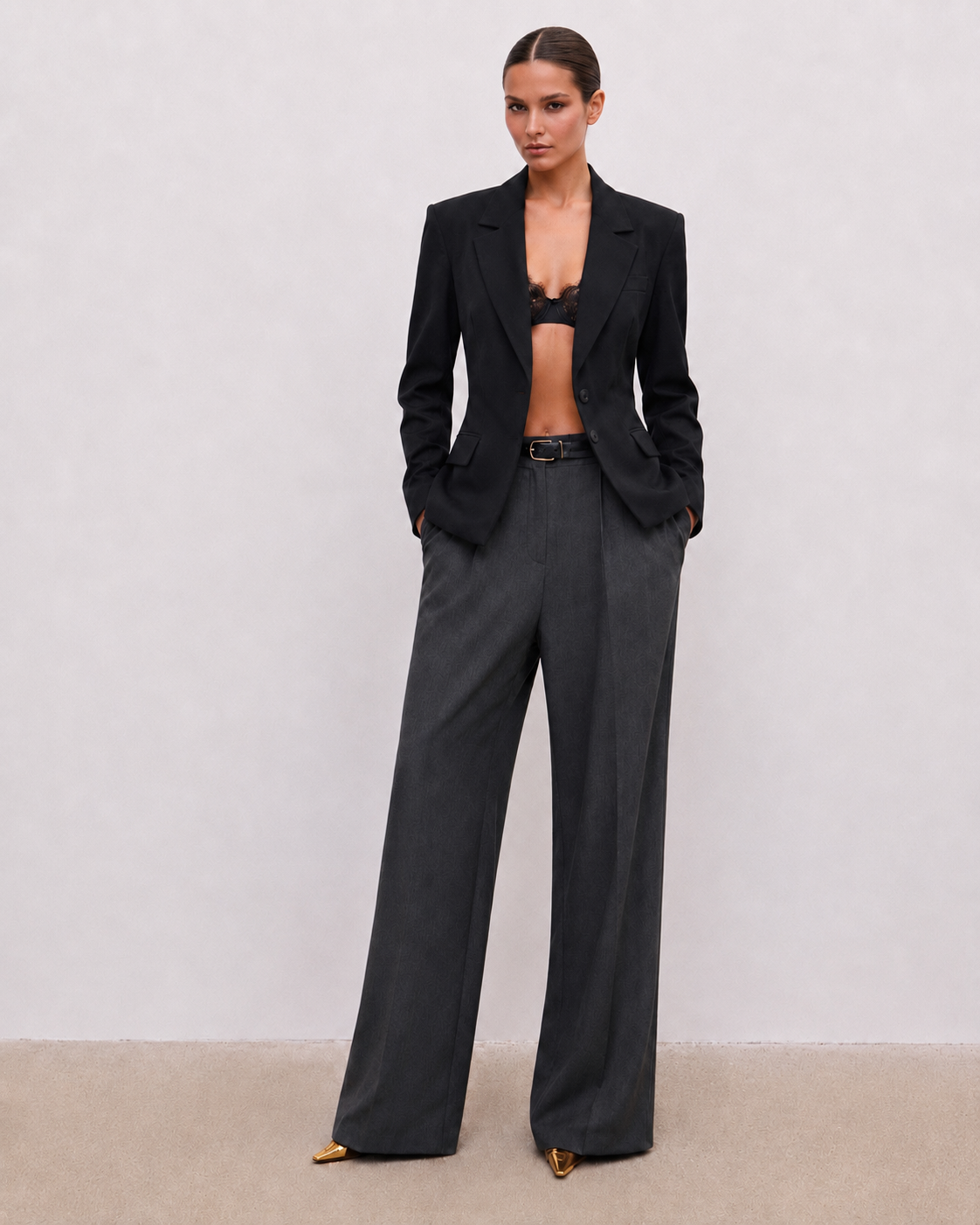 Structured-Waist Tailored Blazer