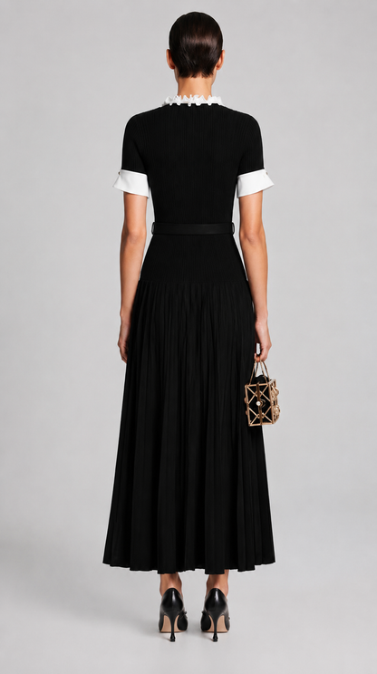 Black Rib Knit Midi Dress view 2