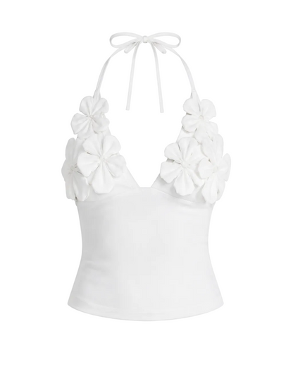 Floral Applique Halter Top