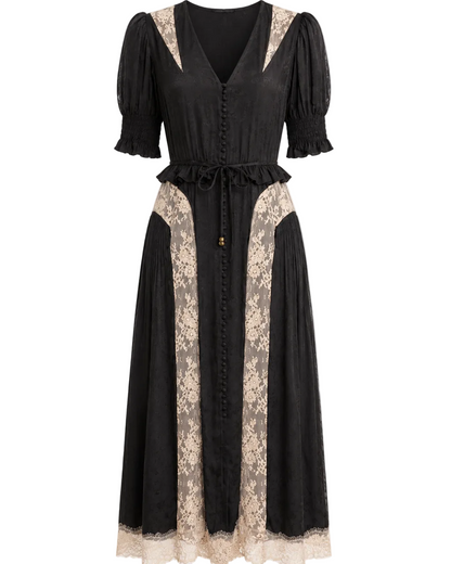 Lace Floral Midi Dress