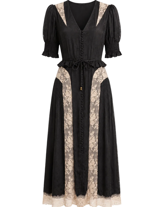 Lace Floral Midi Dress