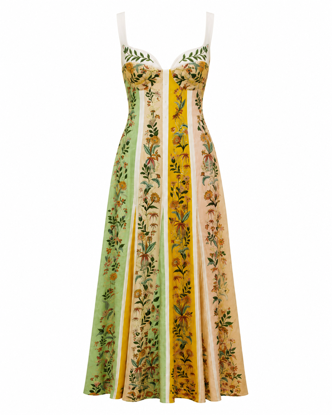 Amelie Floral Stripe Linen Maxi Dress