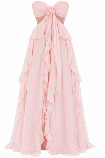 Santiago Cut-Out Ruffle Maxi Dress