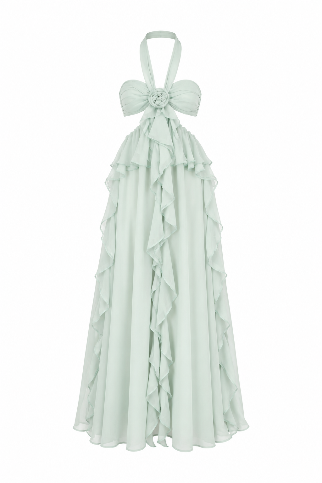 Santiago Cut-Out Ruffle Maxi Dress