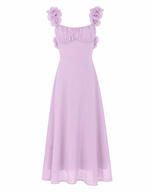 Eloquent Lace-Up Back Maxi Dress Lilac
