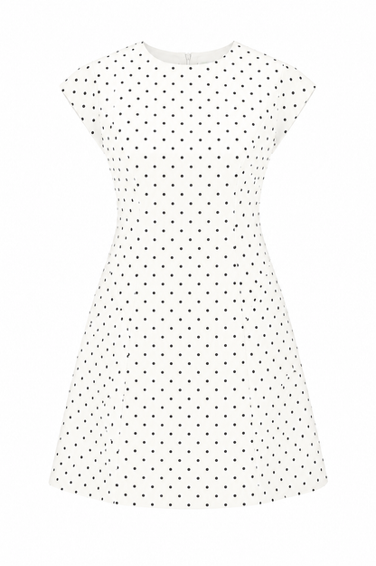 Aristos Polka Dot Cap Sleeve Mini Dress