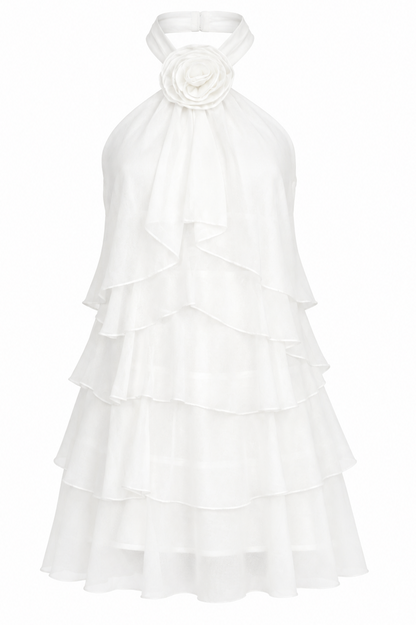 Southern Belles Halterneck Ruffle Mini Dress