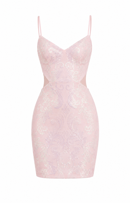 Siegrun Sequined Spaghetti Strap Mini Dress