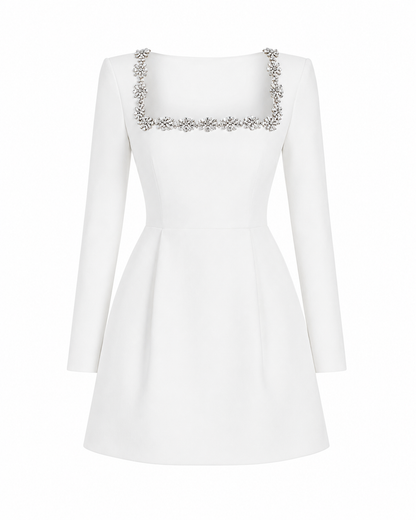 Kimberly Jewel-Trim Velvet Mini Dress