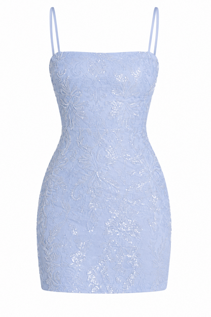Paisley Sequin Lace-Up Mini Dress