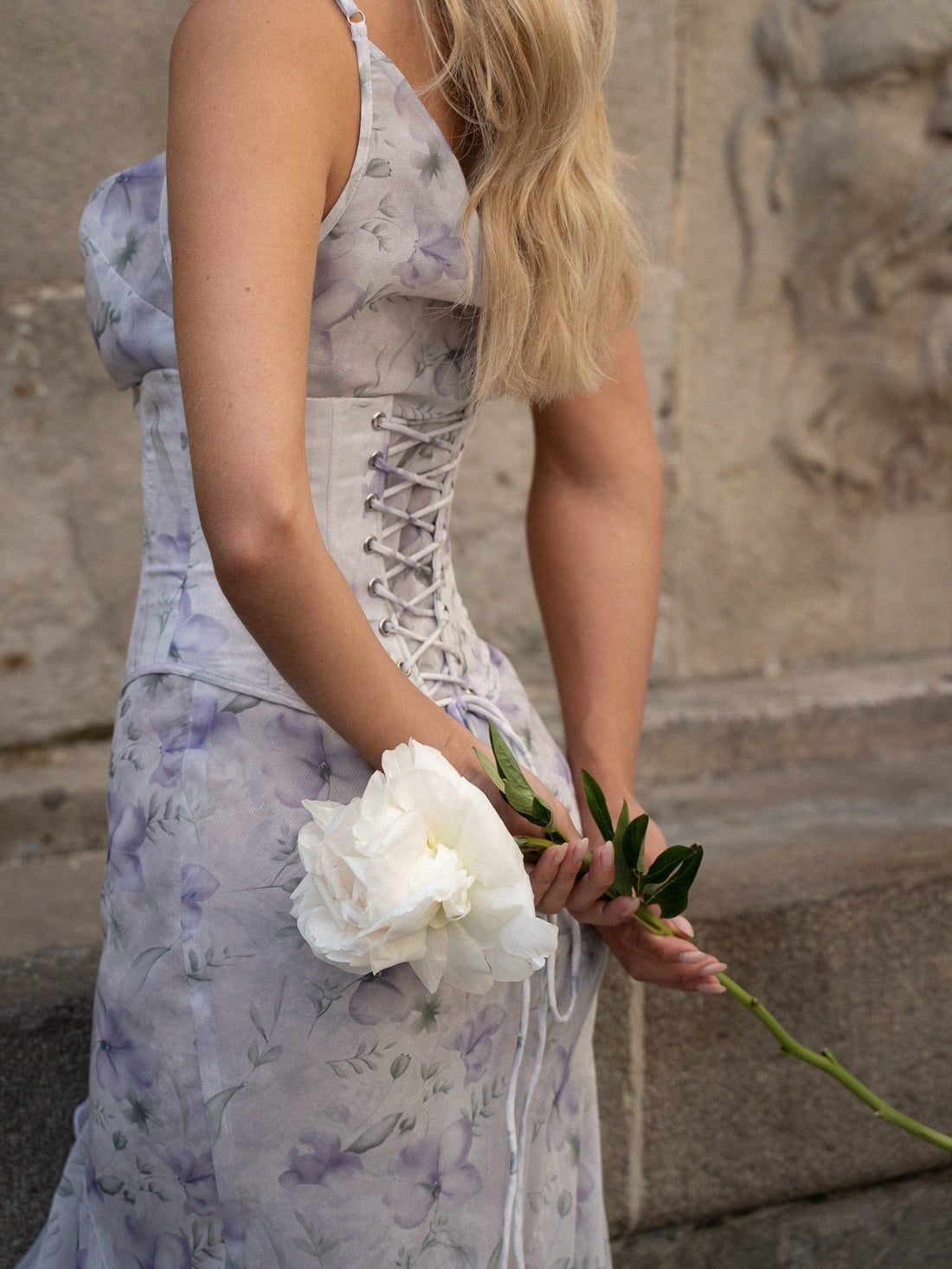 Cowl Neck Asymmetric Ruffle Maxi Dress