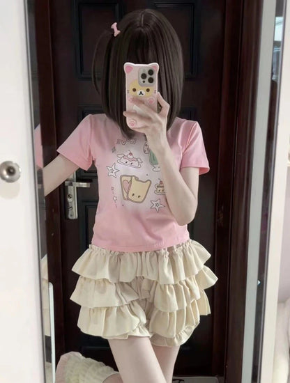 Tiered Ruffle Mini Skirt