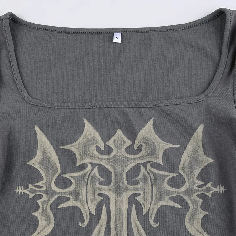 Grunge Cross Bleached Top
