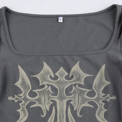 Grunge Cross Bleached Top