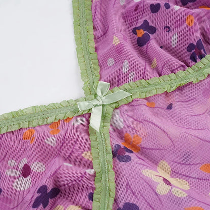 Floral Mesh Cami Top Pink