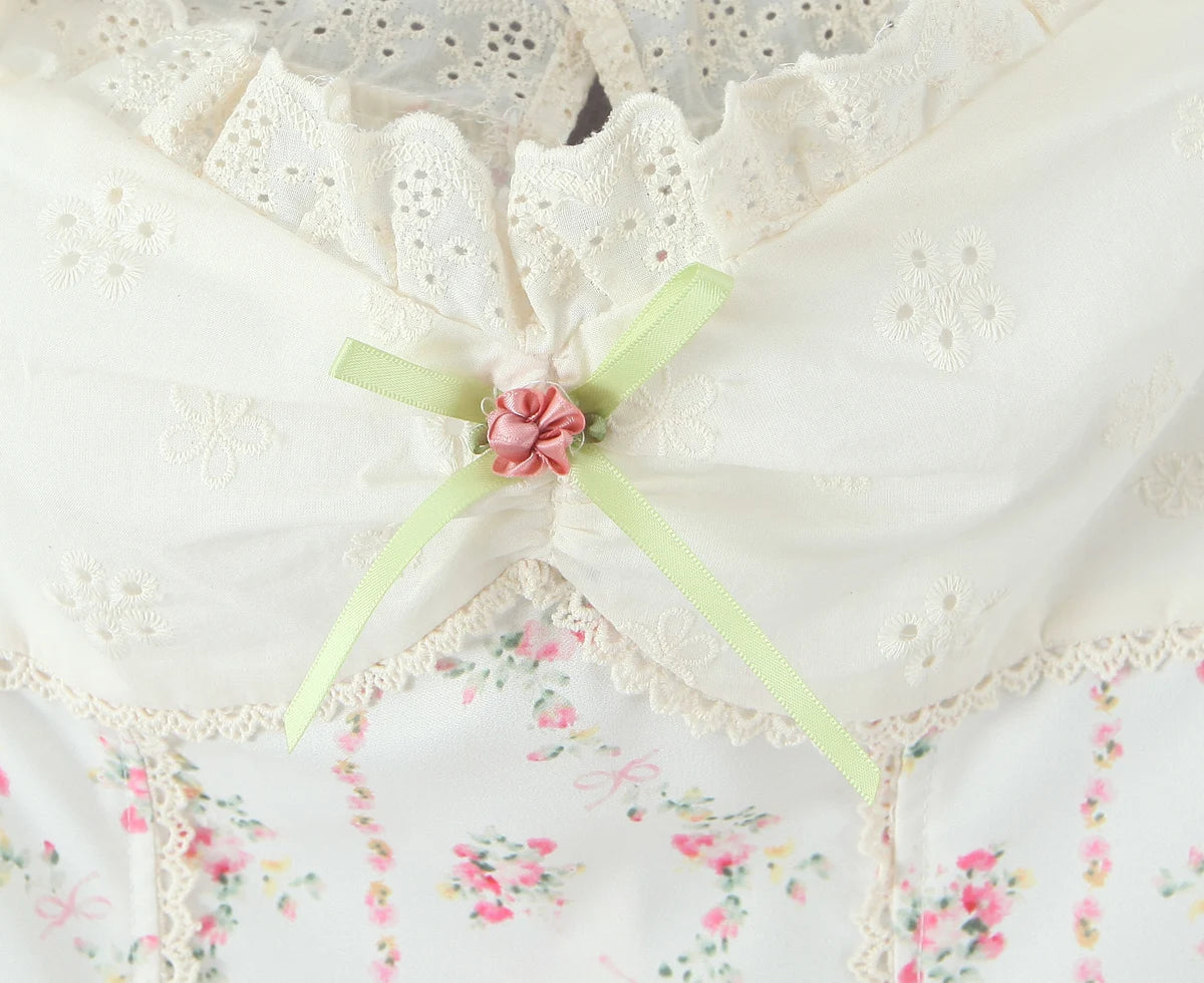 Ribbon Rosette Lace Cami Top