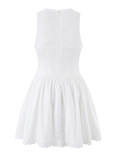 Corset Lace-Up Scalloped Mini Dress