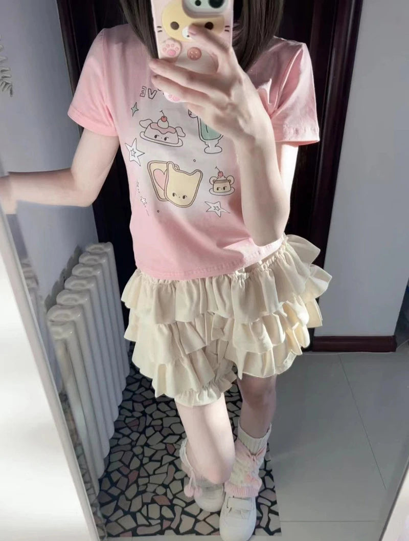 Tiered Ruffle Mini Skirt