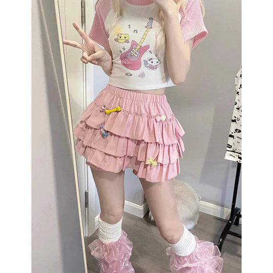 Tiered Ruffle Mini Skirt
