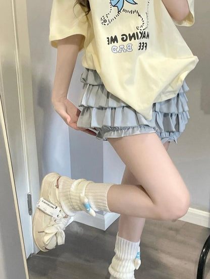 Tiered Ruffle Mini Skirt