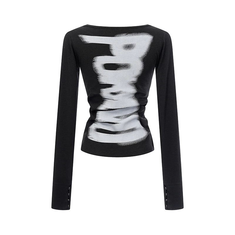Y2K Button Graphic Top