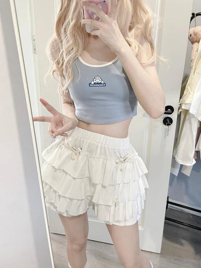 Tiered Ruffle Mini Skirt
