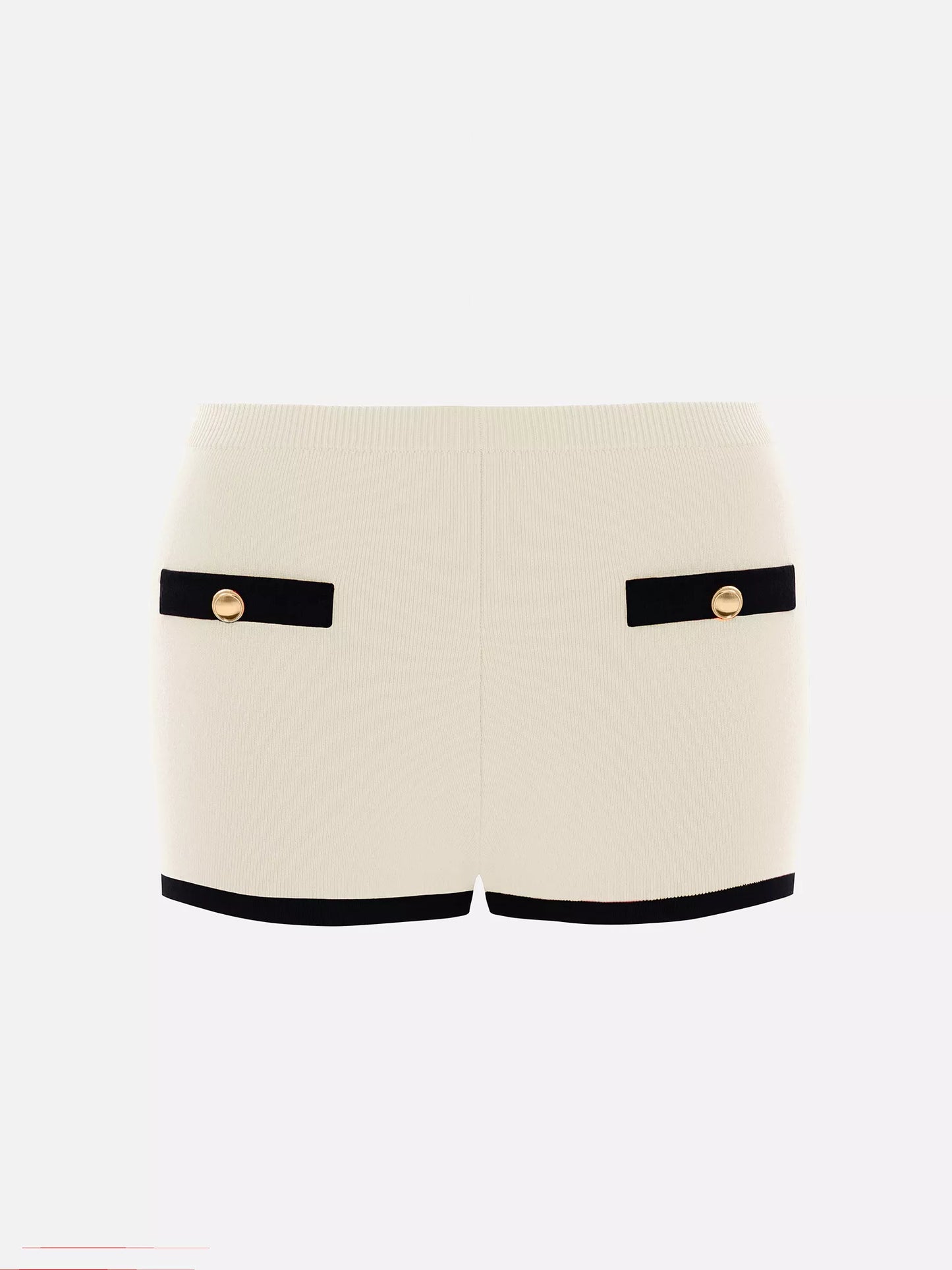 Contrast-Trim Knitted Cardigan & Shorts Set