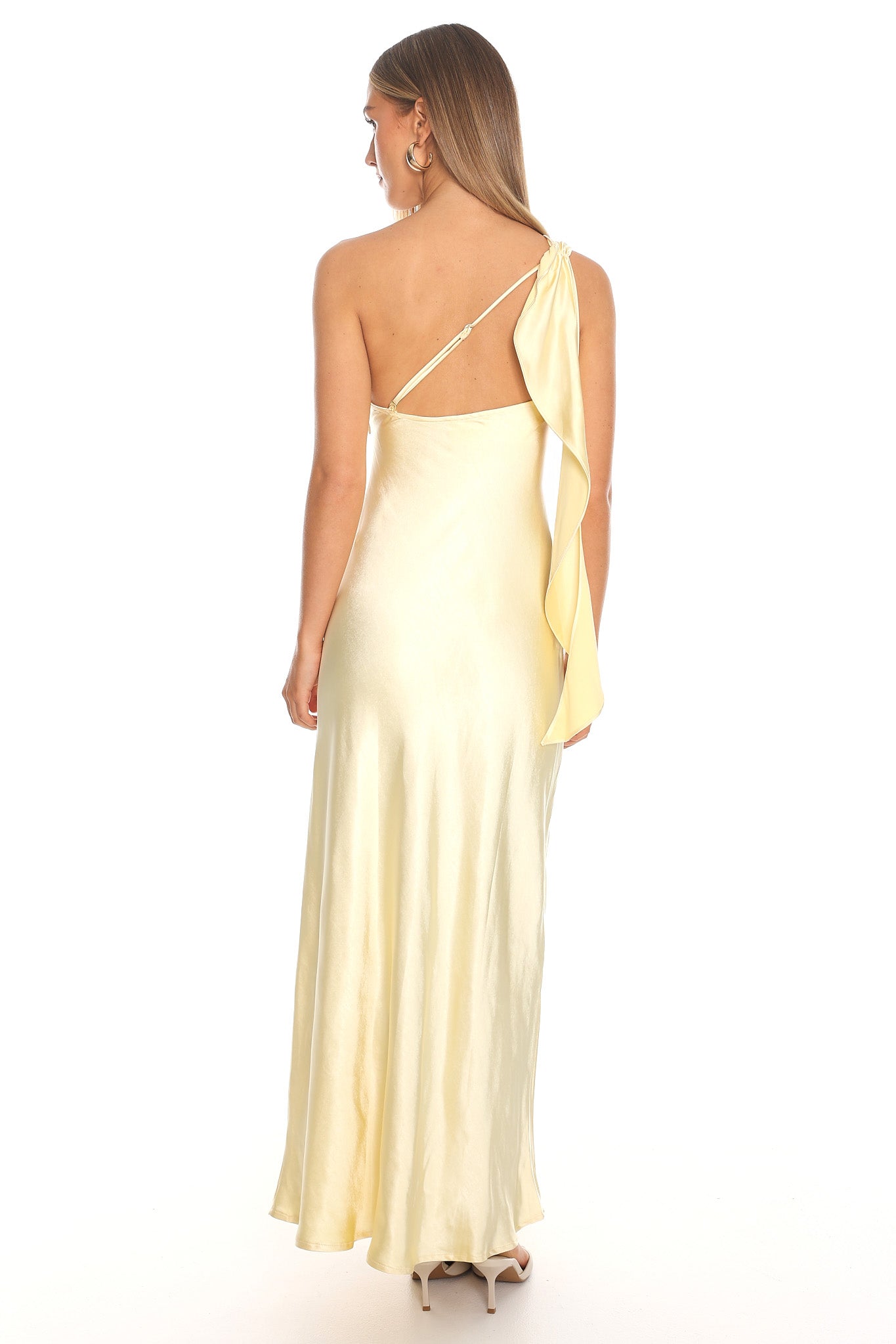 Carmel One-Shoulder Sash Maxi Dress Butter