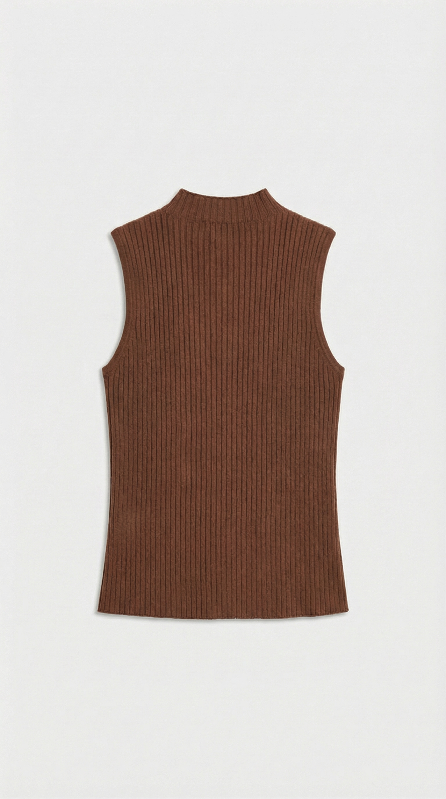 Varese - Keyhole-Detail Sleeveless Ribbed Top Dark Brown