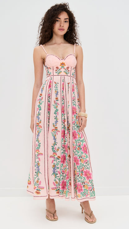 Elowen Forest Bloom Maxi Dress Pink