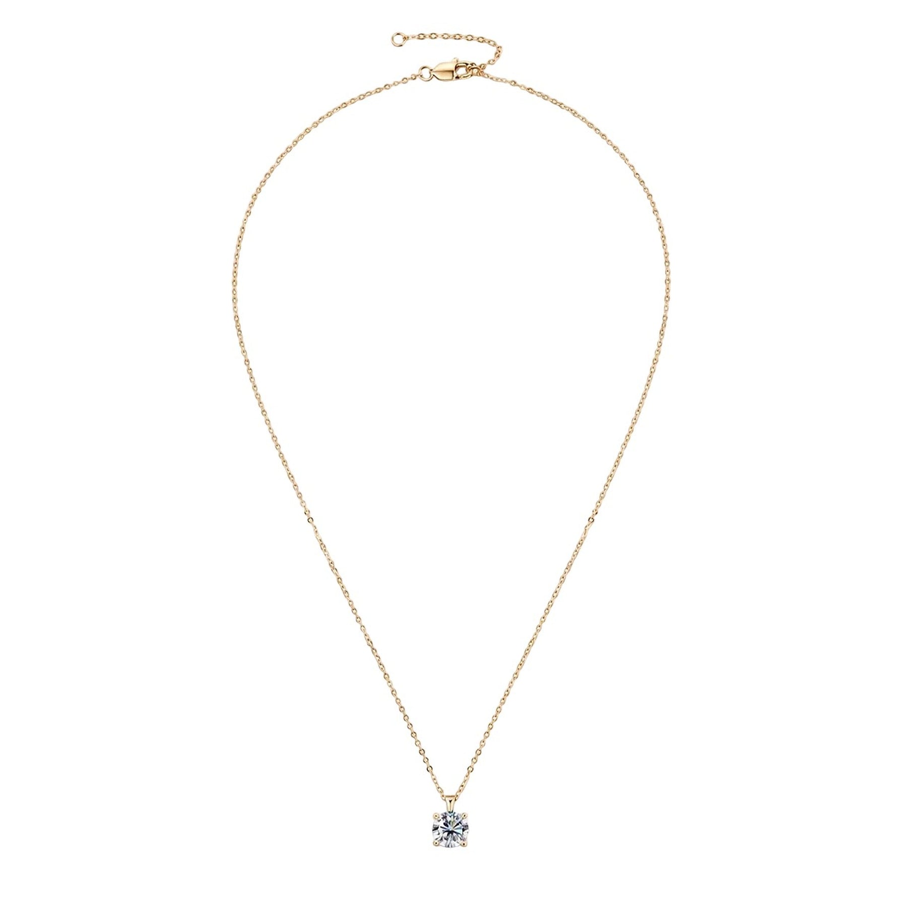 Moissanite Solitaire Drop Necklace