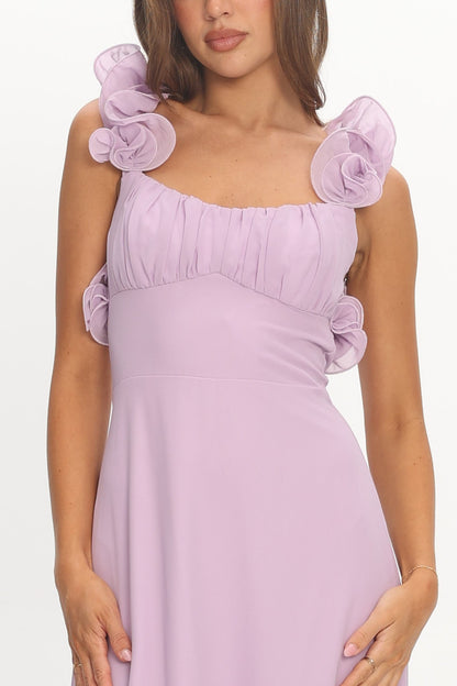 Eloquent Lace-Up Back Maxi Dress Lilac