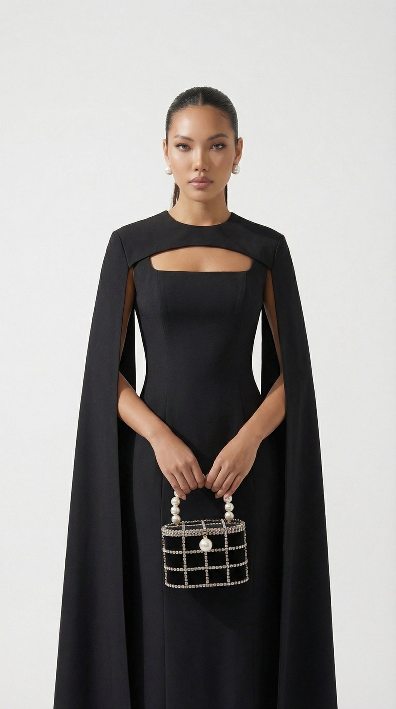 Kavi - Diamond & Pearl Metallic Cage Clutch detail 5