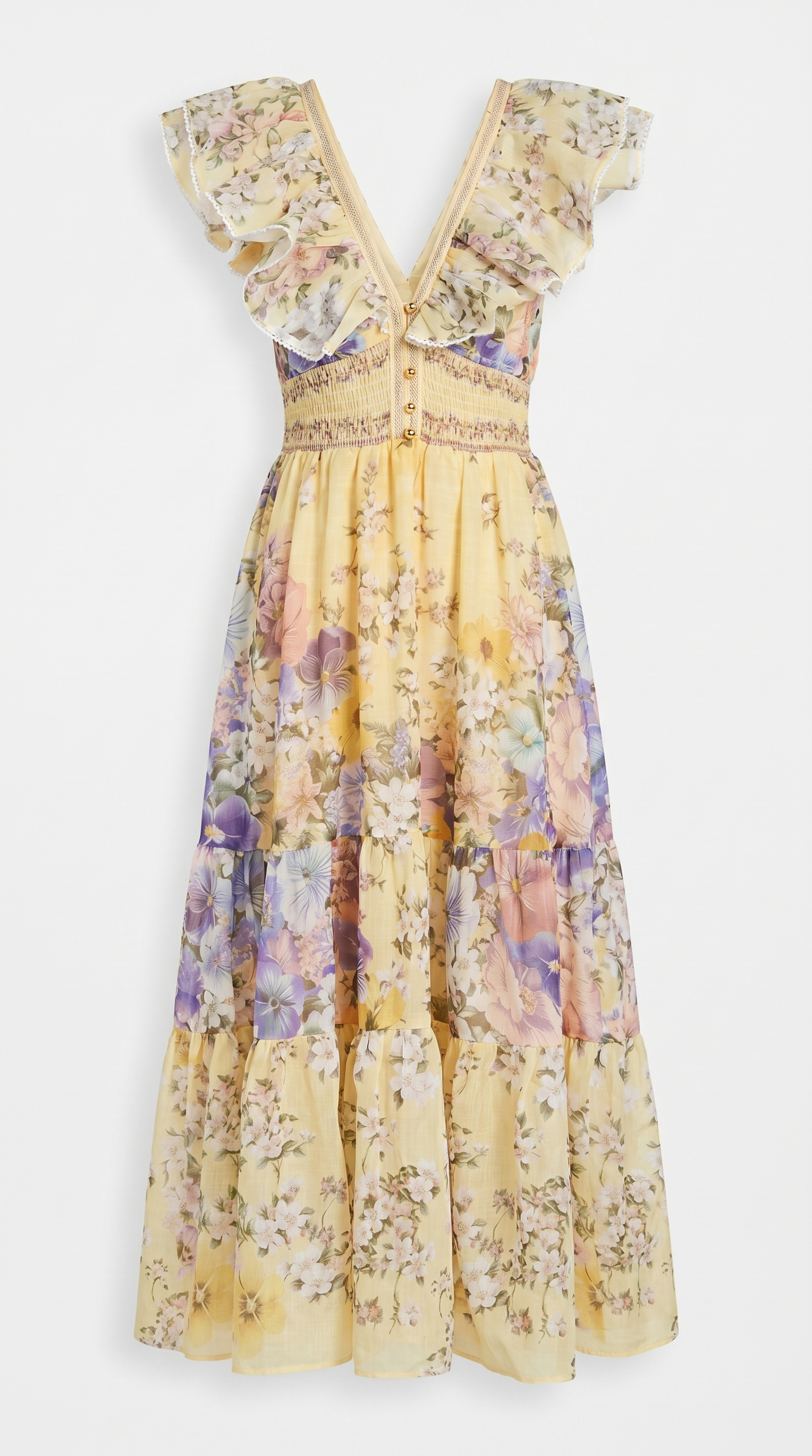 Ruffled Tiered Floral Midi Dress view 4
