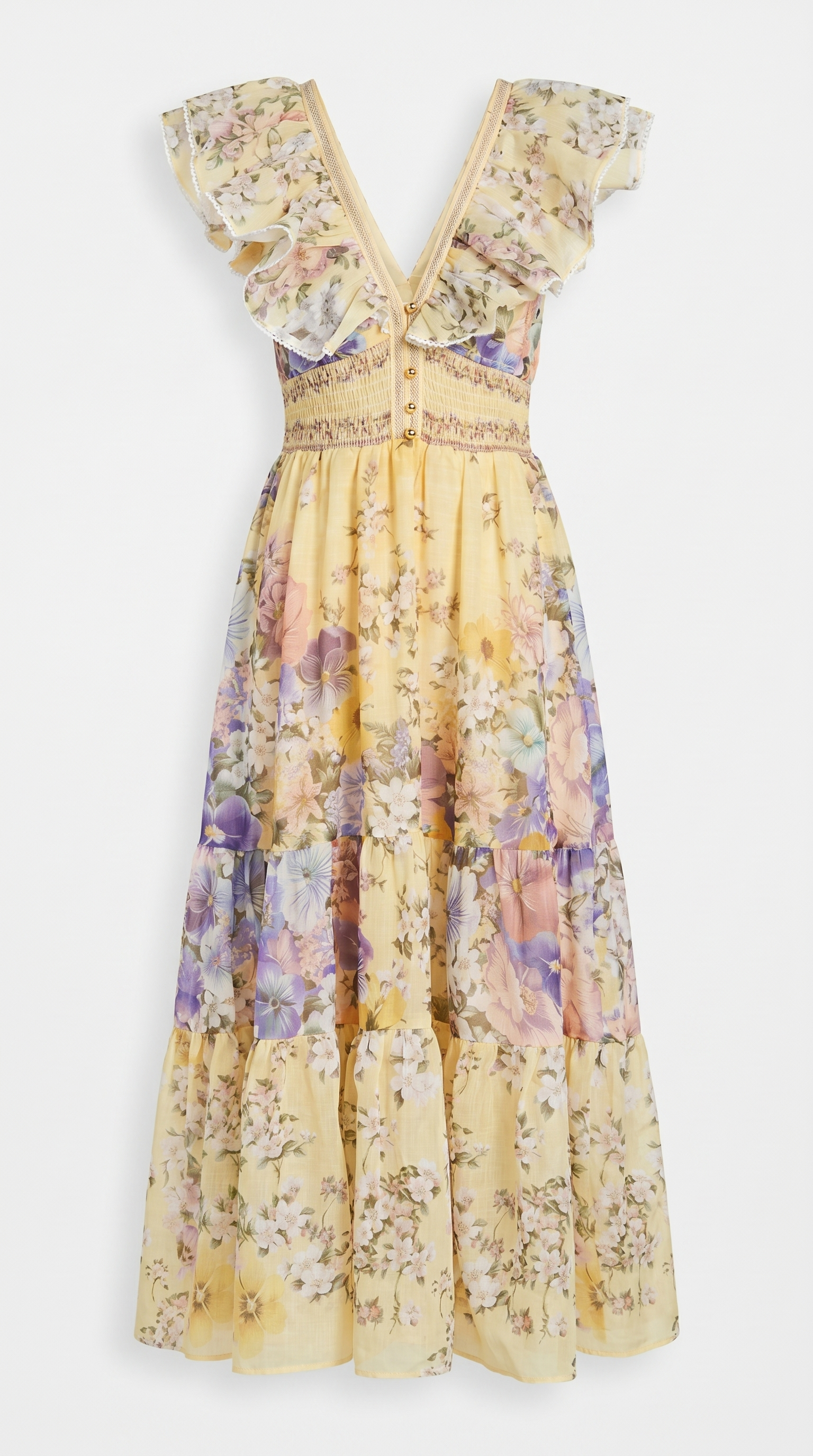 Ruffled Tiered Floral Midi Dress view 4