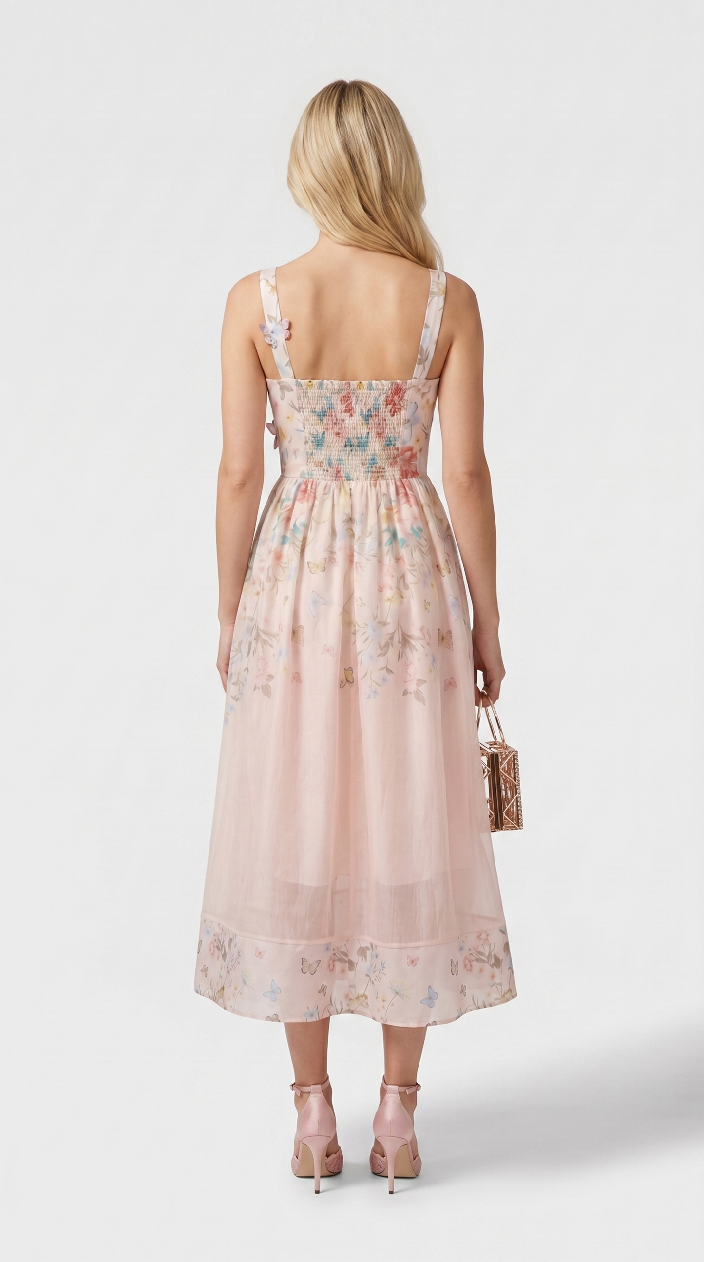 Aveline 3D Floral Bustier Organza Midi Dress view 2
