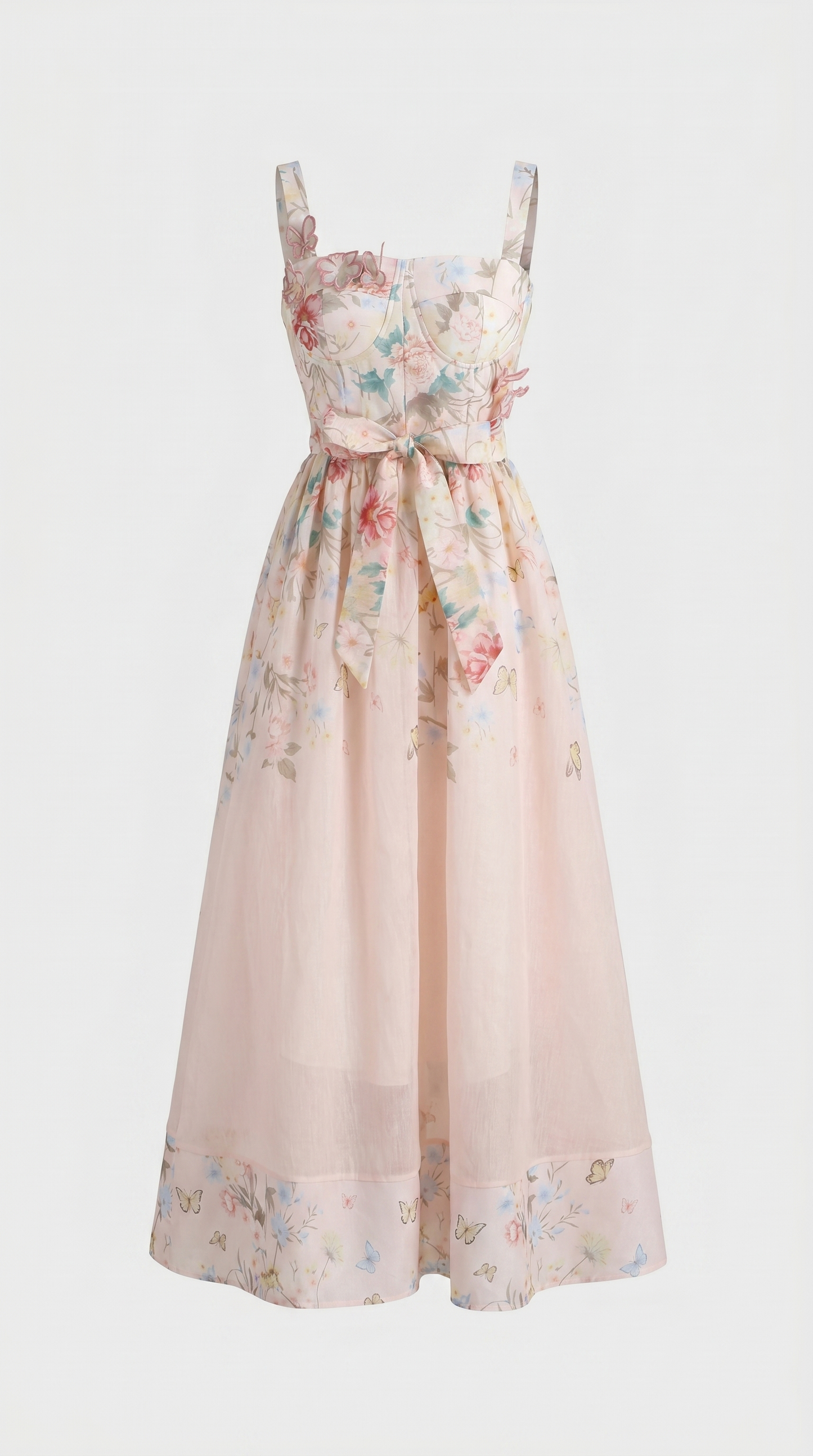 Aveline 3D Floral Bustier Organza Midi Dress view 4