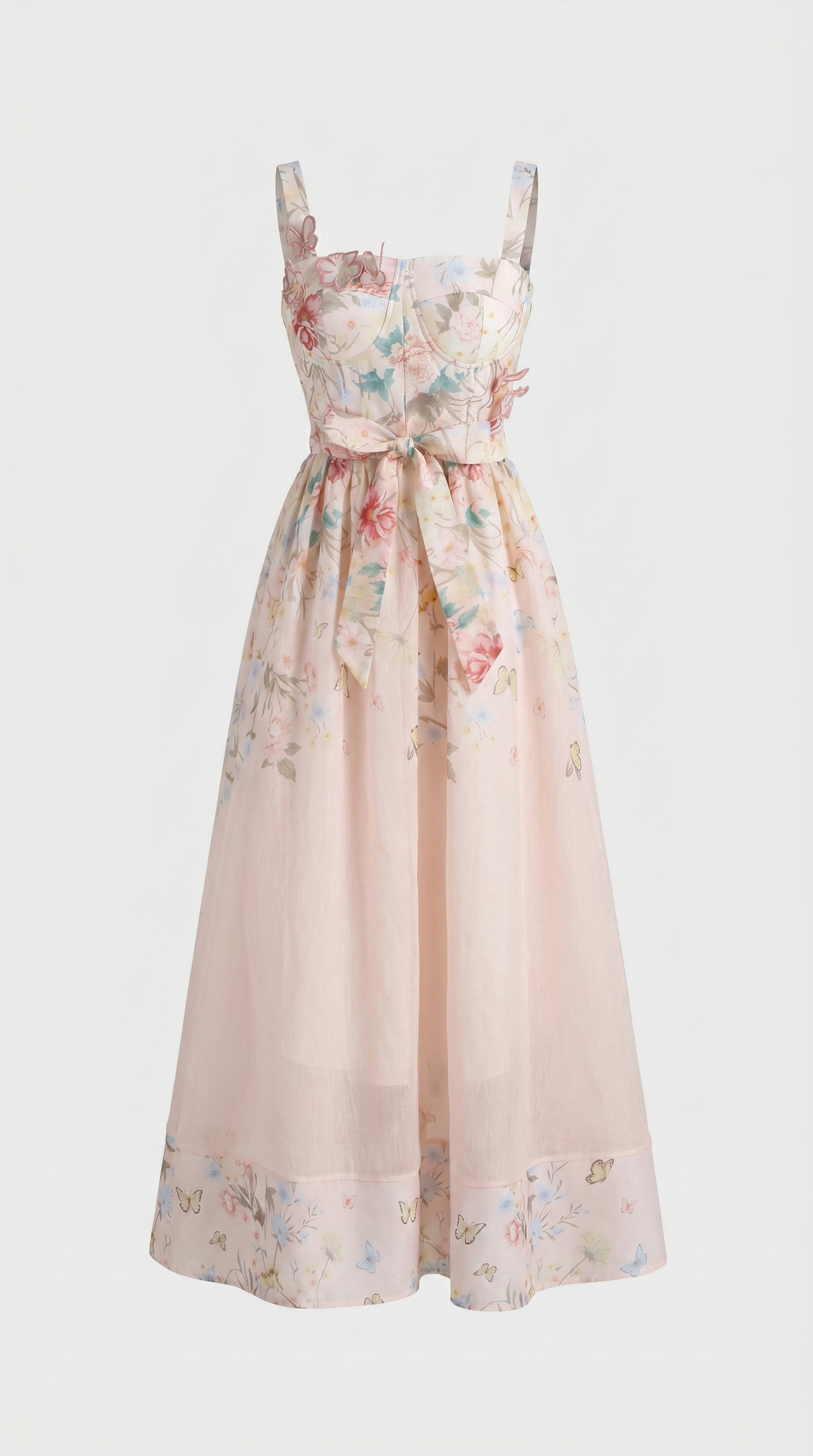 Aveline 3D Floral Bustier Organza Midi Dress view 4
