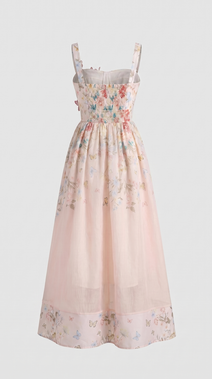 Aveline 3D Floral Bustier Organza Midi Dress view 5