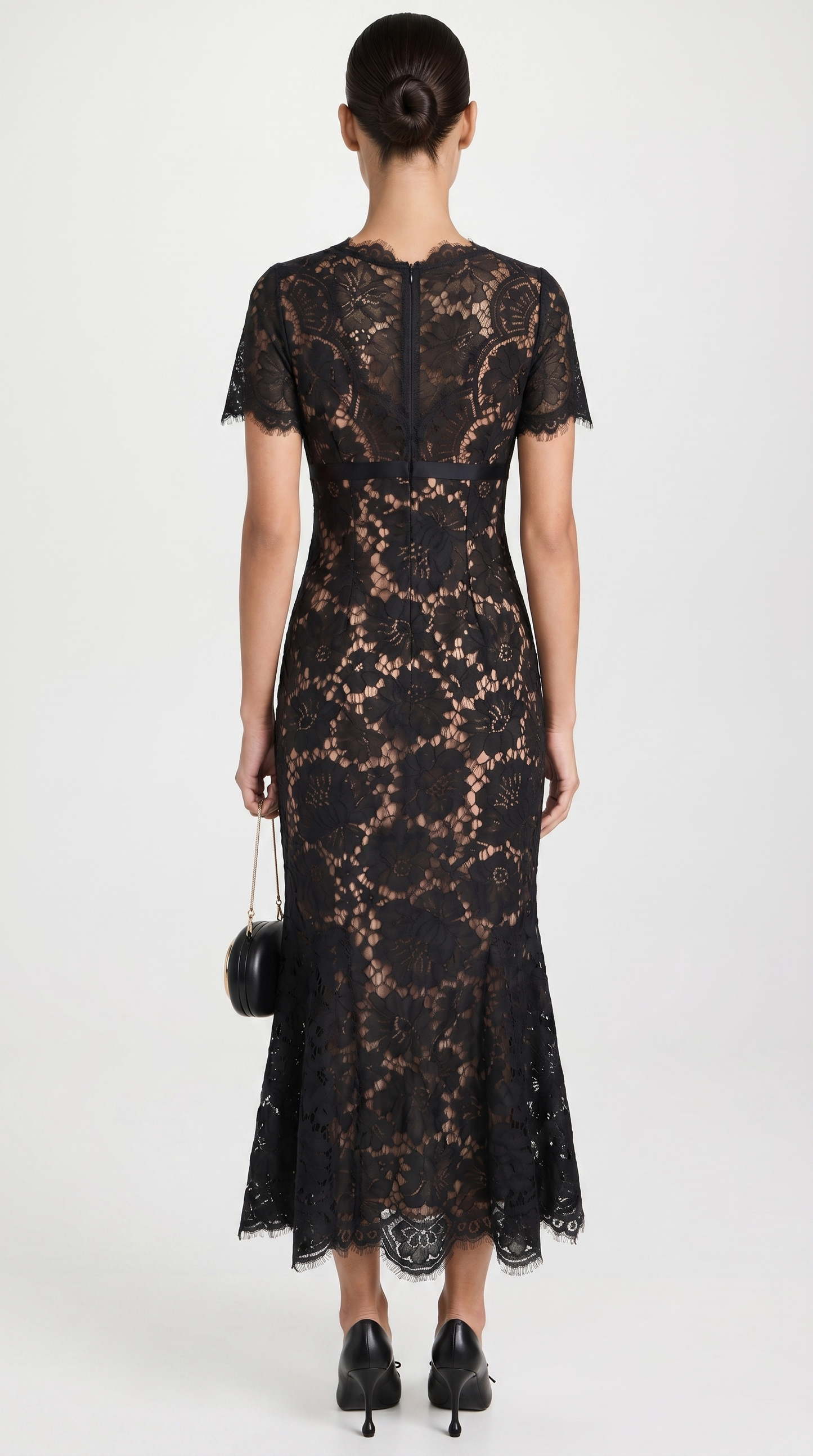 Ravena - Eyelash Lace Trumpet Midi Dress