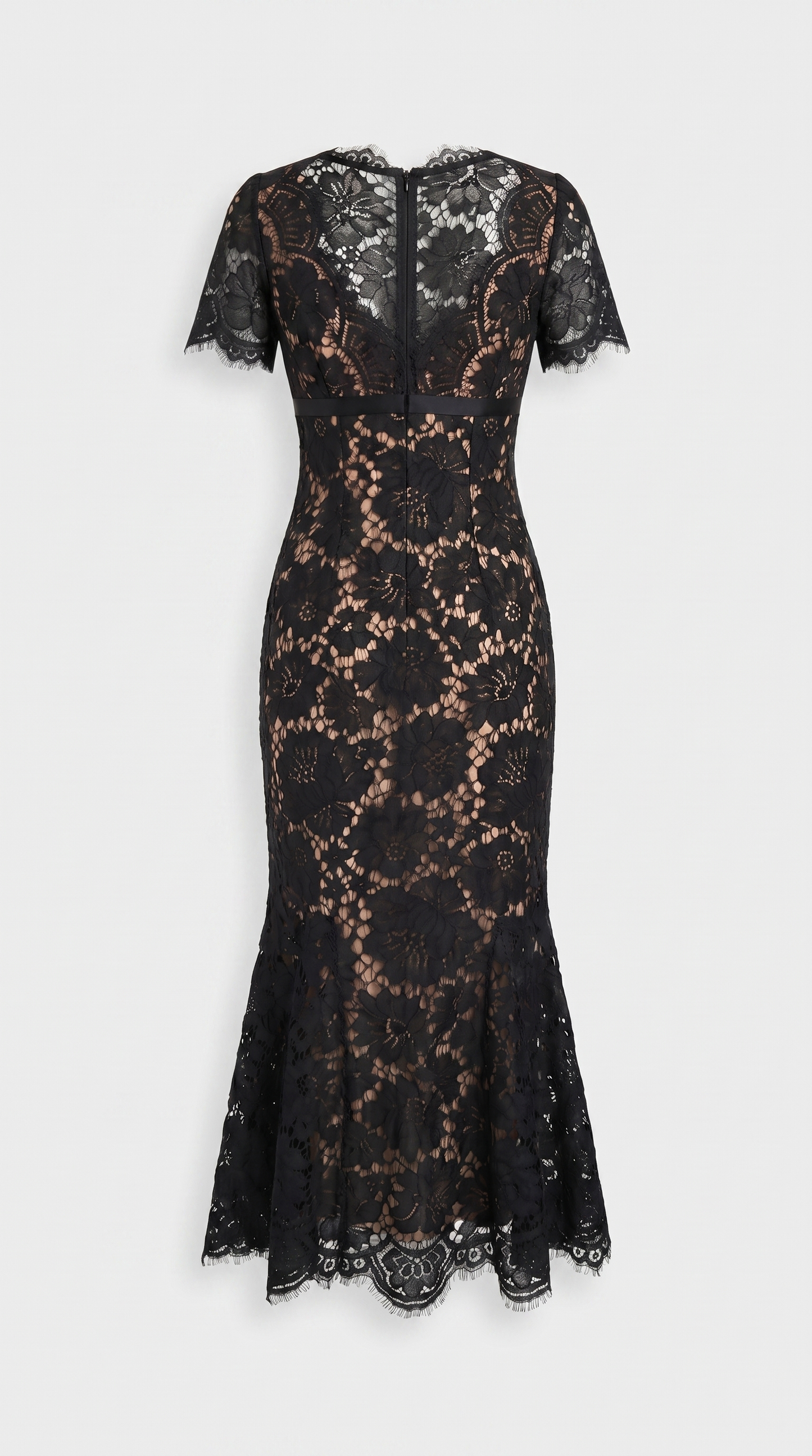 Ravena - Eyelash Lace Trumpet Midi Dress