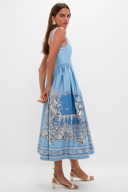 Azure Villa Romance Midi Dress