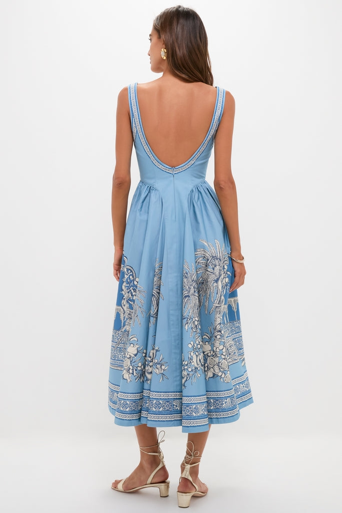 Azure Villa Romance Midi Dress