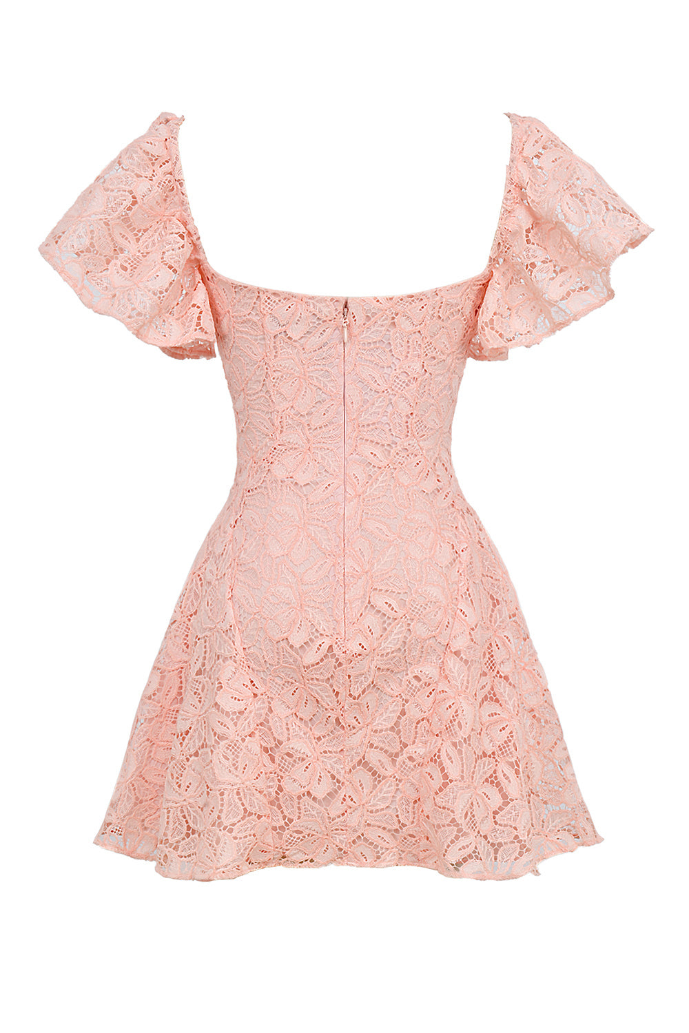 Perfectly Pink Floral Lace Mini Dress, view 6